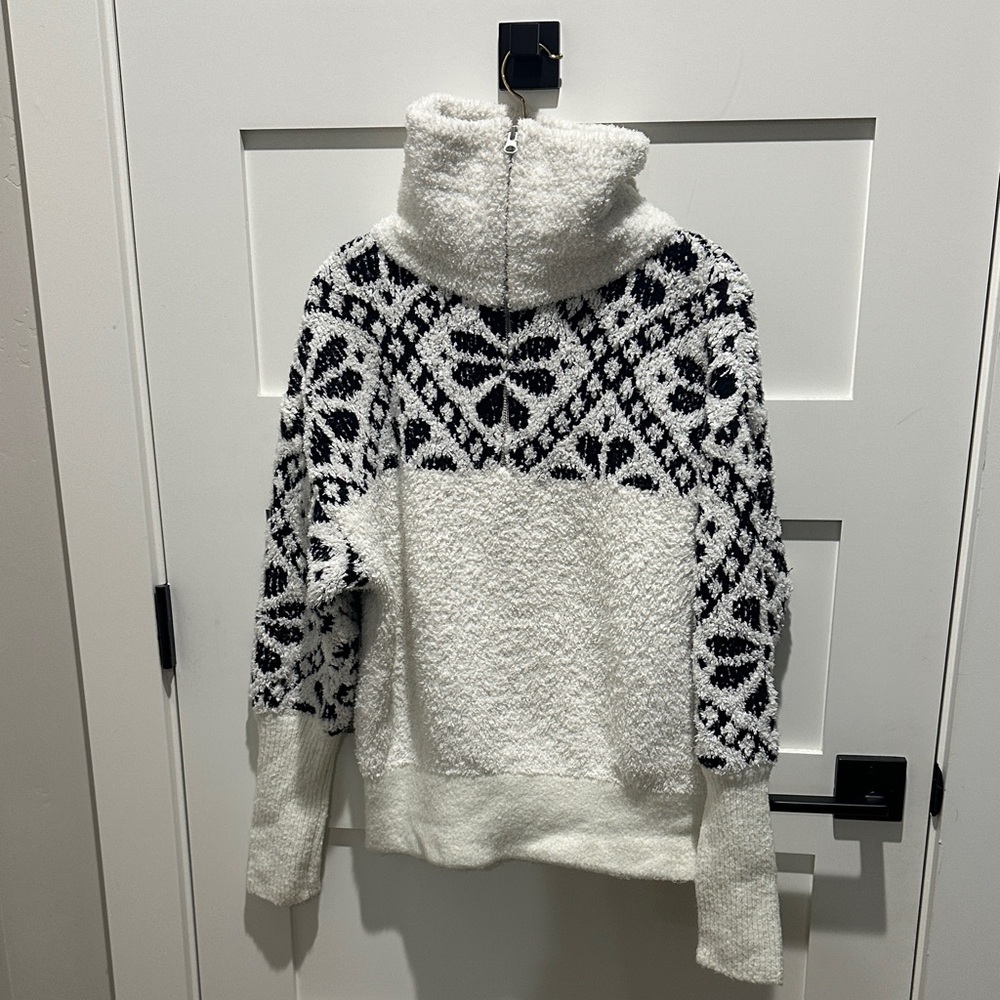 Anthropologie Black and White Cowl Neck Sweater